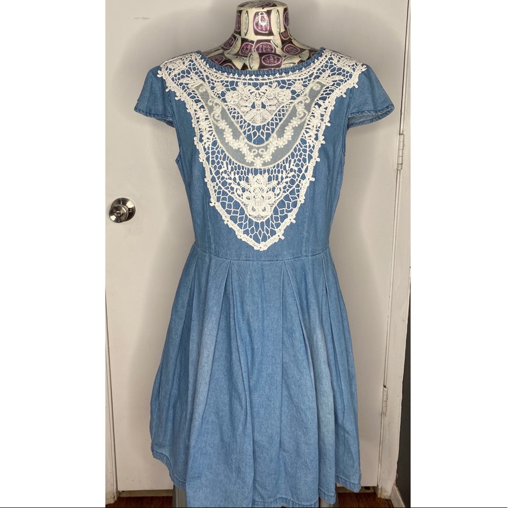 Altar’d State Crochet Denim Dress